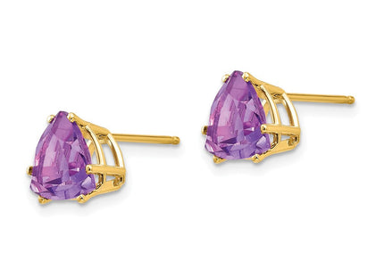 14k Trillion Amethyst Earrings (Style XE96AM)