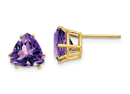 14k Trillion Amethyst Earrings (Style XE96AM)