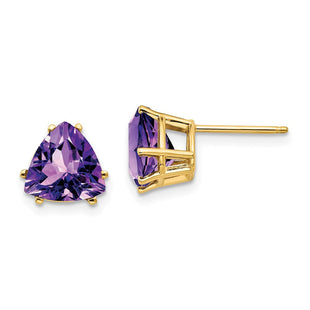 14k Trillion Amethyst Earrings (Style XE96AM)