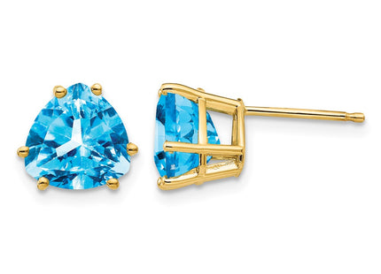 14K gold blue topaz earrings