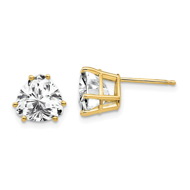 14k Yellow Gold Earrings Style XE96CZ - Classique Jewelry Inc.