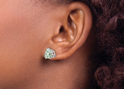14kw Trillion Checker-Cut Green Quartz Earrings (Style XE96WCG)
