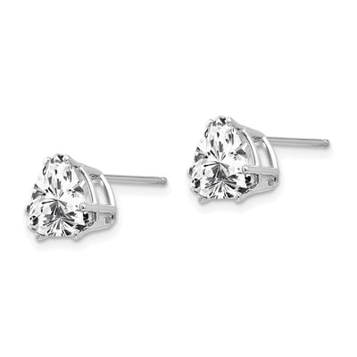 14K White Gold Trillion Cubic Zirconia Earrings, 9 x 8mm