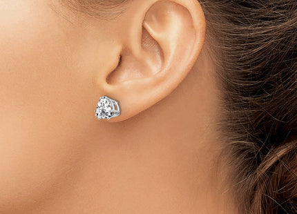 14K white gold cubic zirconia earrings, another view