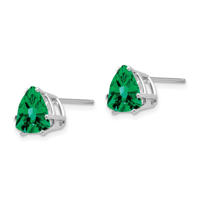 14K White Gold Mount St. Helens Trillion Stud Earrings