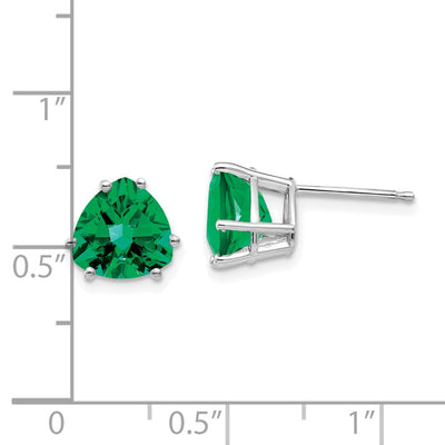 14K White Gold Mount St. Helens Trillion Stud Earrings