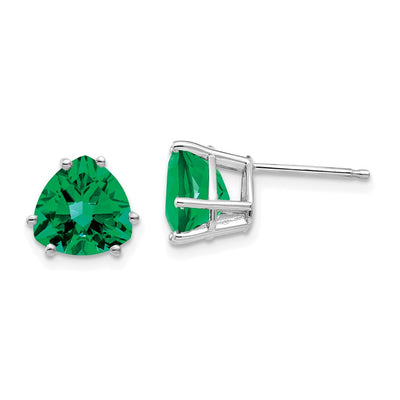 14K White Gold Mount St. Helens Trillion Stud Earrings