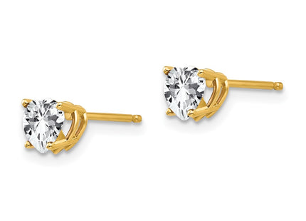 14k Yellow Gold Earrings Style XE97CZ - Classique Jewelry Inc.