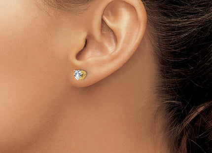 14k Heart Cubic Zirconia Earrings (Style XE97CZ)