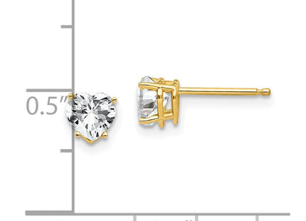 14k Heart Cubic Zirconia Earrings (Style XE97CZ)