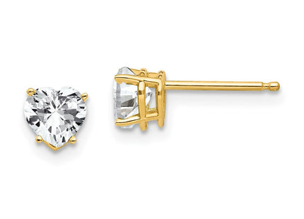 14k Heart Cubic Zirconia Earrings (Style XE97CZ)