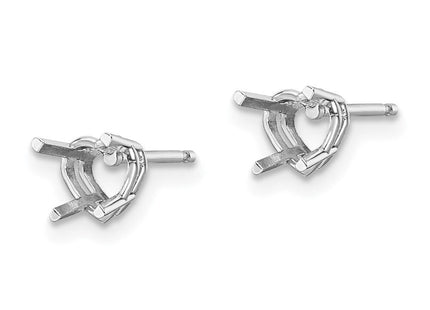 14K white gold blue topaz heart earrings, alternate view