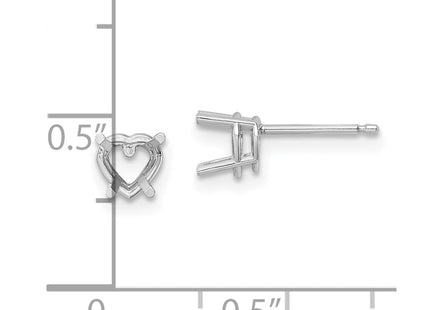 14K white gold garnet heart earrings, another view