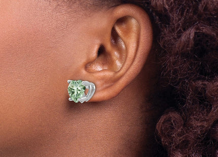 14K white gold amethyst heart earrings, another view