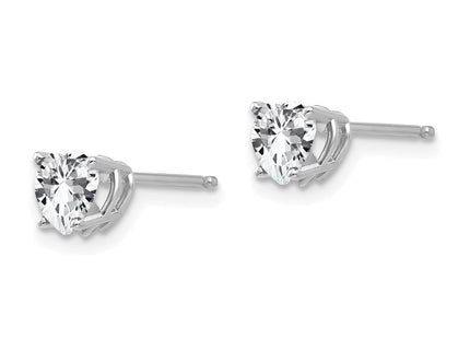 14K white gold citrine heart earrings, alternate view
