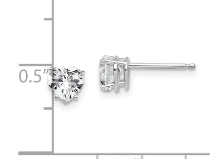 14K white gold citrine heart earrings, further view