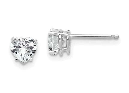 14K white gold citrine heart earrings