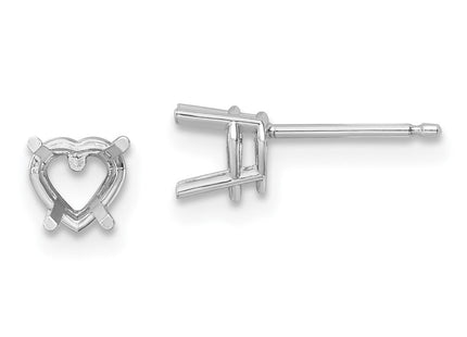 14K white gold garnet heart earrings