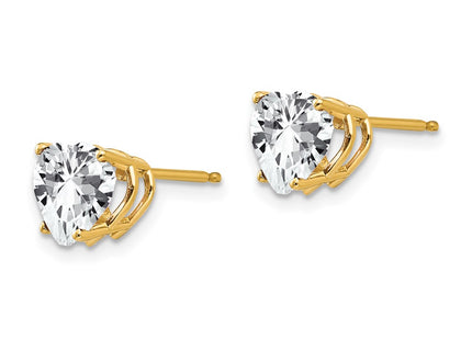 14K gold cubic zirconia heart earrings, alternate view