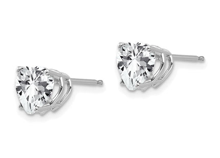 14K white gold citrine heart earrings, alternate view