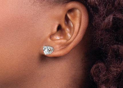 14K white gold citrine heart earrings, another view