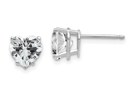 14K white gold citrine heart earrings