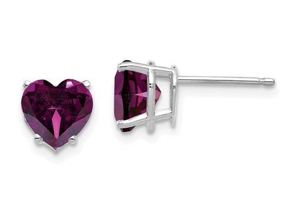 14K white gold peridot heart earrings