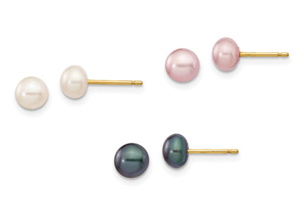 14k Yellow Gold Earrings Style XF206 - Classique Jewelry Inc.