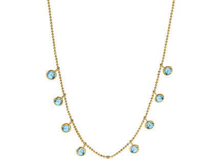14k Blue Topaz w/2in ext. Necklace