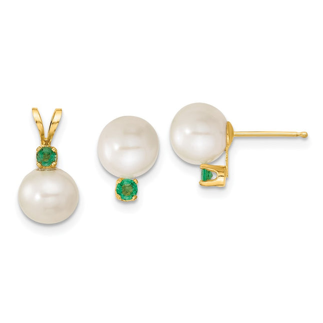 14k Yellow Gold Earrings Style XF303SET - Classique Jewelry Inc.
