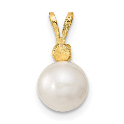 14K White Round Freshwater Cultured Pearl and .30SA Sapphire Post Earrings and Pendant Set