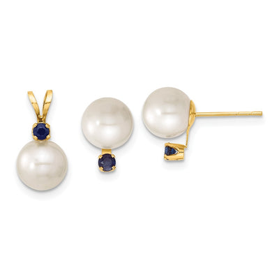 14K gold sapphire pendant