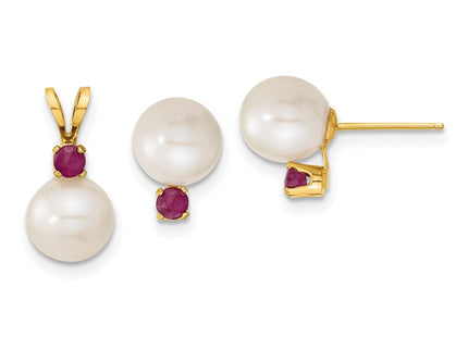 14k Yellow Gold Earrings Style XF305SET - Classique Jewelry Inc.
