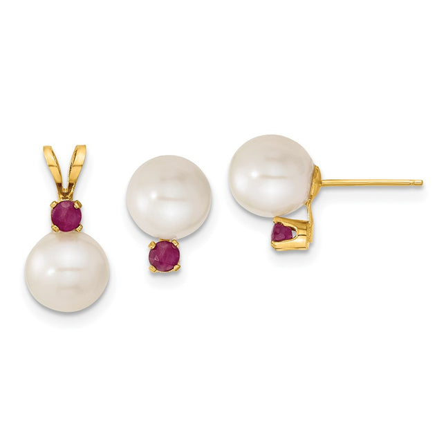 14k Yellow Gold Earrings Style XF305SET - Classique Jewelry Inc.