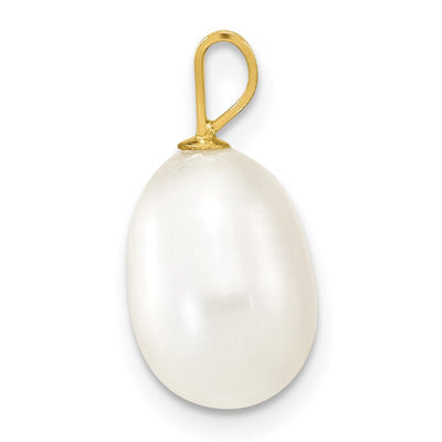 14K White Rice Freshwater Cultured Pearl Pendant