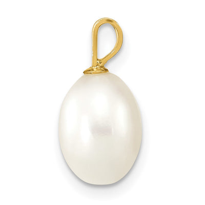 14K White Rice Freshwater Cultured Pearl Pendant