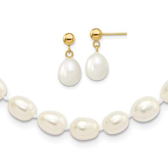 14k Yellow Gold Earrings Style XF394SET - Classique Jewelry Inc.