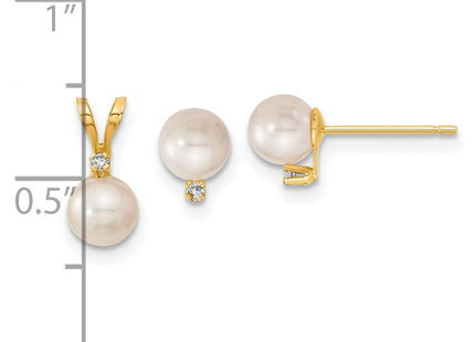 14k Yellow Gold Earrings Style XF398SET - Classique Jewelry Inc.