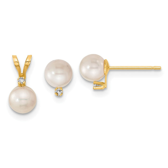 14k Yellow Gold Earrings Style XF398SET - Classique Jewelry Inc.