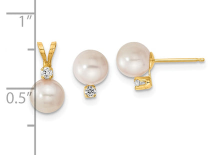 14k Yellow Gold Earrings Style XF399SET - Classique Jewelry Inc.