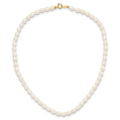 14K Semi-Round White Freshwater Cultured Pearl Necklace, Bracelet and Post Earrings Set