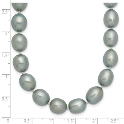 14K White Gold Grey Rice Freshwater Cultured Pearl, 16 x 8 to 9mm