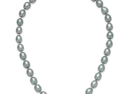 14k White Gold 8- Grey Rice Freshwater Cultured Pearl, 16 x 8 to 9mm