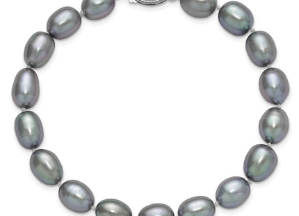 14k White Gold 8- Grey Rice Freshwater Cultured Pearl