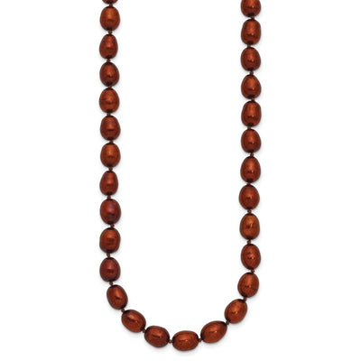 14K Brown Rice Freshwater Cultured Pearl Necklace