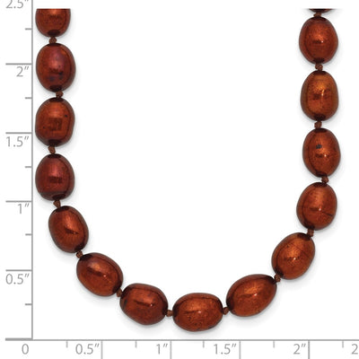14K Brown Rice Freshwater Cultured Pearl Necklace