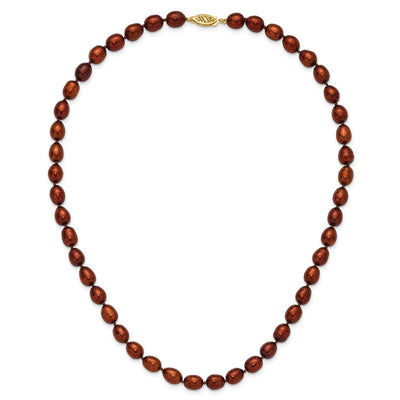 14K Brown Rice Freshwater Cultured Pearl Necklace