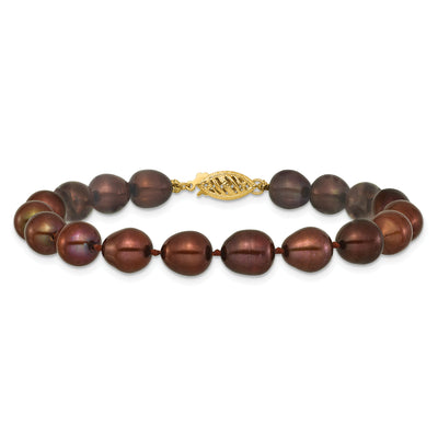 14K Brown Rice Freshwater Cultured Pearl Bracelet