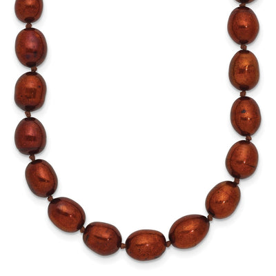 14K Brown Rice Freshwater Cultured Pearl Necklace