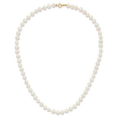 14K White Semi-Round Freshwater Cultured Pearl Necklace